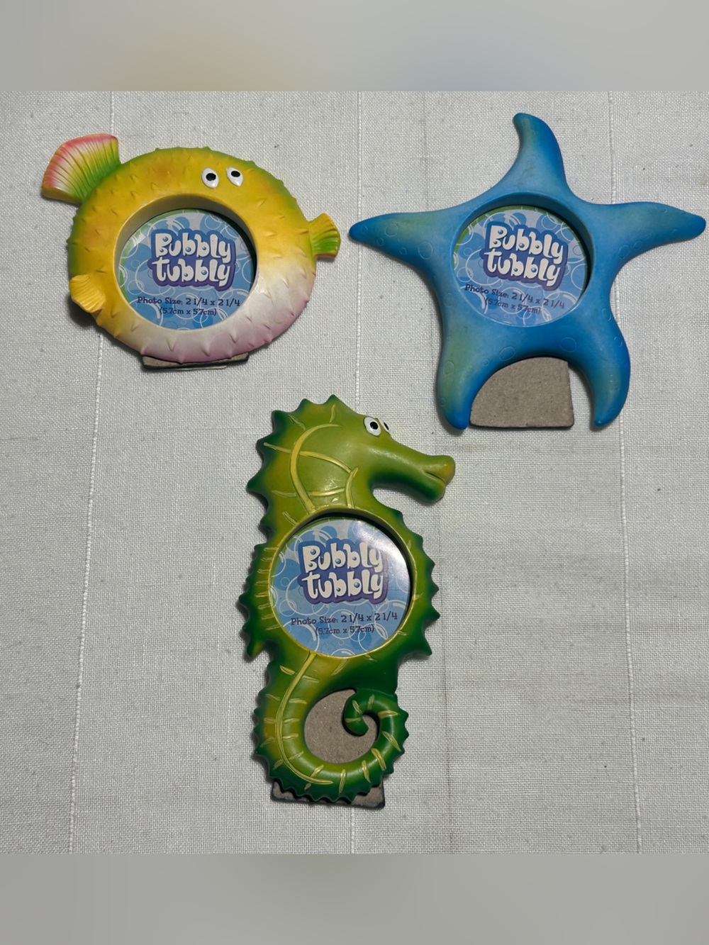 Bubbly Tubbly Sea Creature 3 Picture Frames VTG